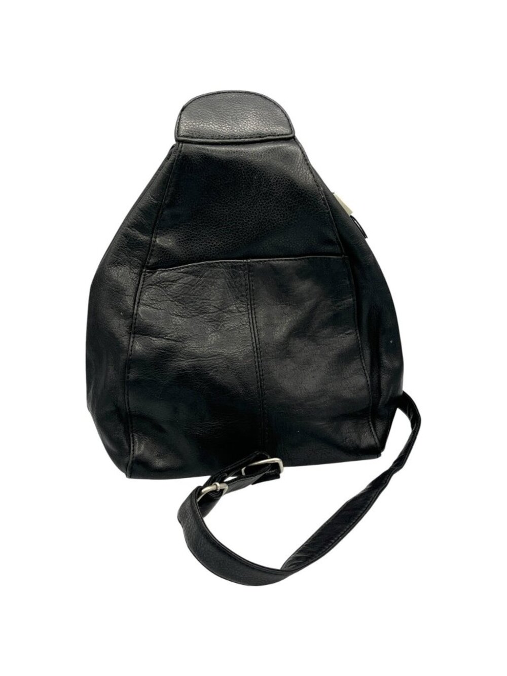 Vintage Hillard & Hanson Black Leather Sling Bag 12" Tall x 11" Wide at Bottom